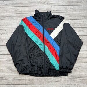 Vintage 90s Brooks Jacket Men's Medium Black Colorblock Pro Series Windbreaker